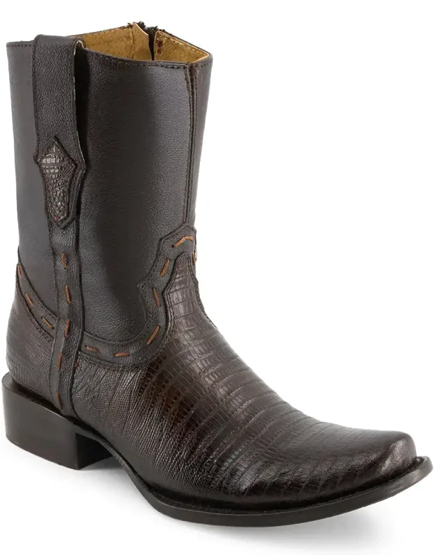 Leather Cowboy Boots With Square Toe