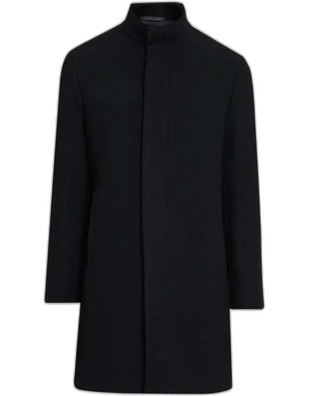 Belvin Melton-textured Wool-blend Coat