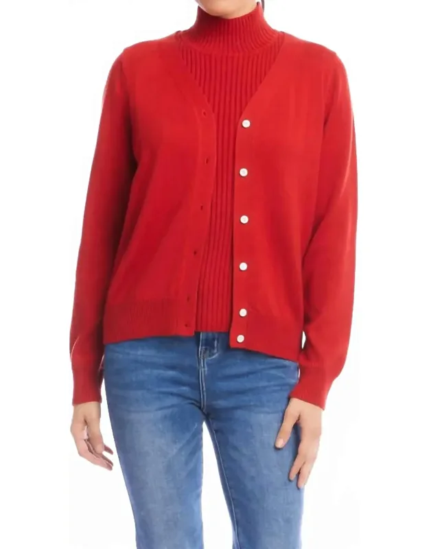 V-neck Cardigan Sweater