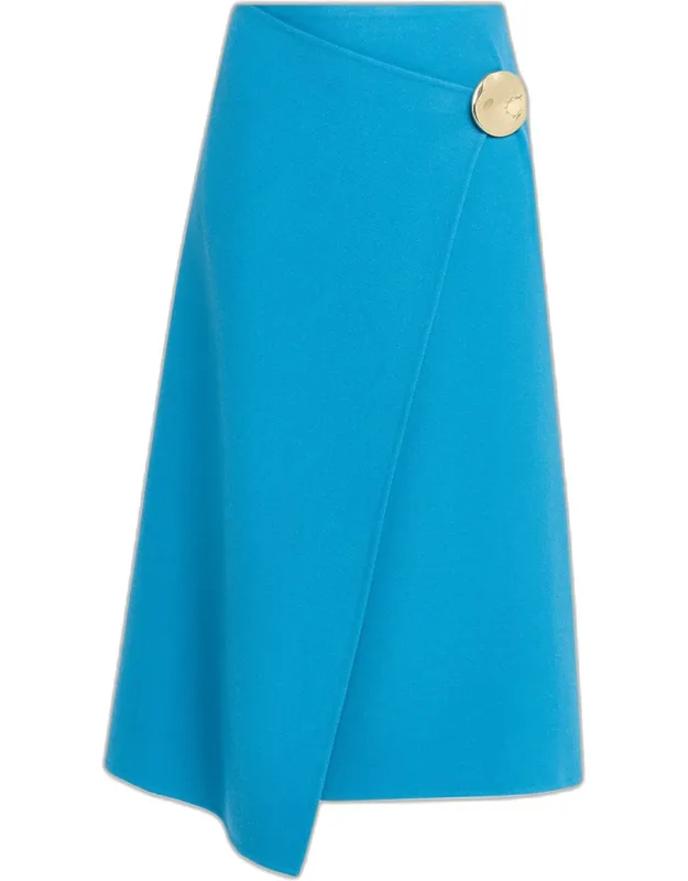 Wool Wrap Midi Skirt