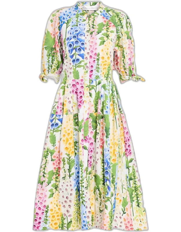 Puff-sleeve Midi Shirtdress