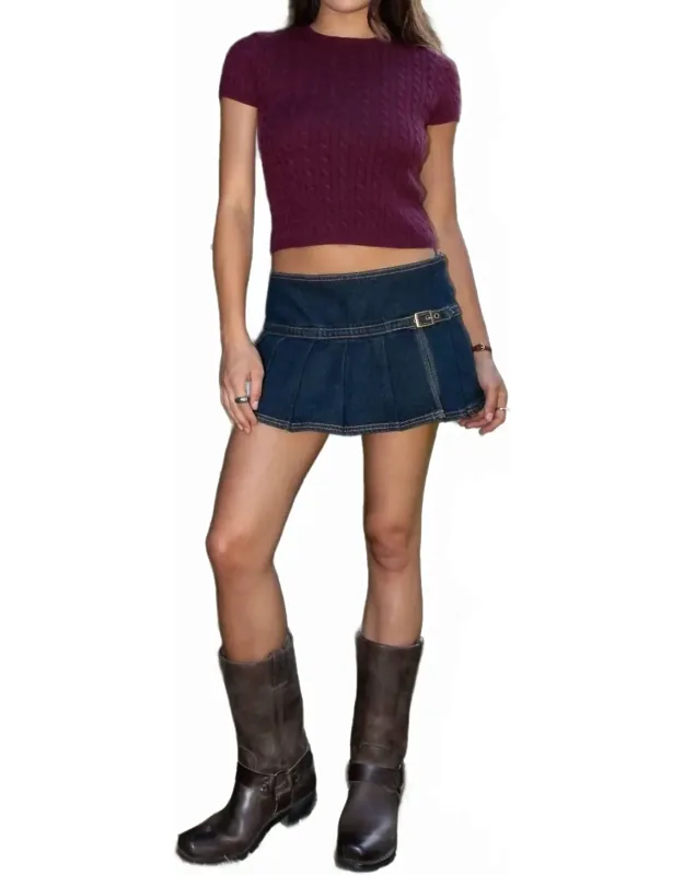 Luche Denim Washed Mini Skirt