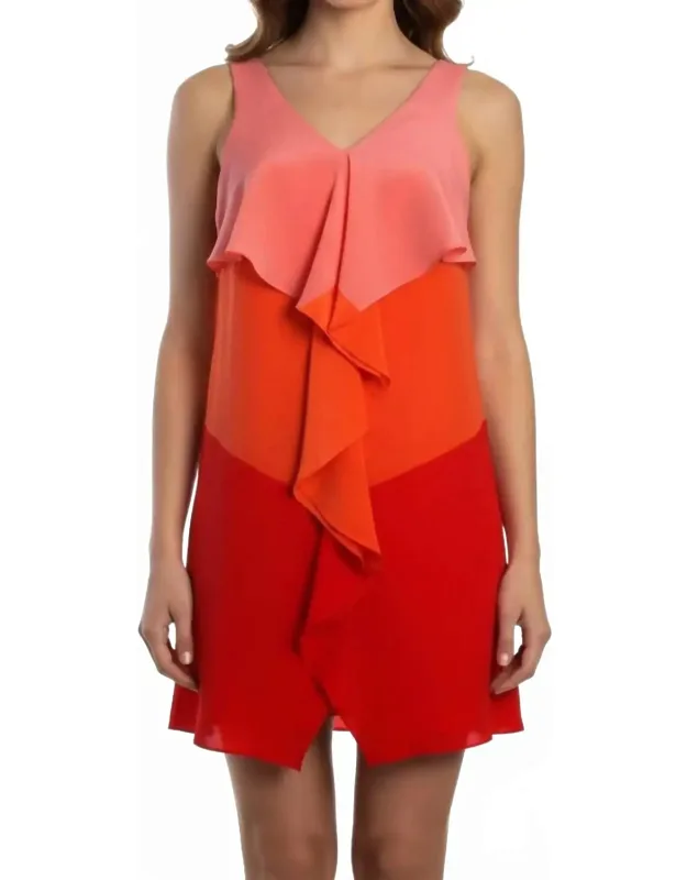 Silk Color Block Dress