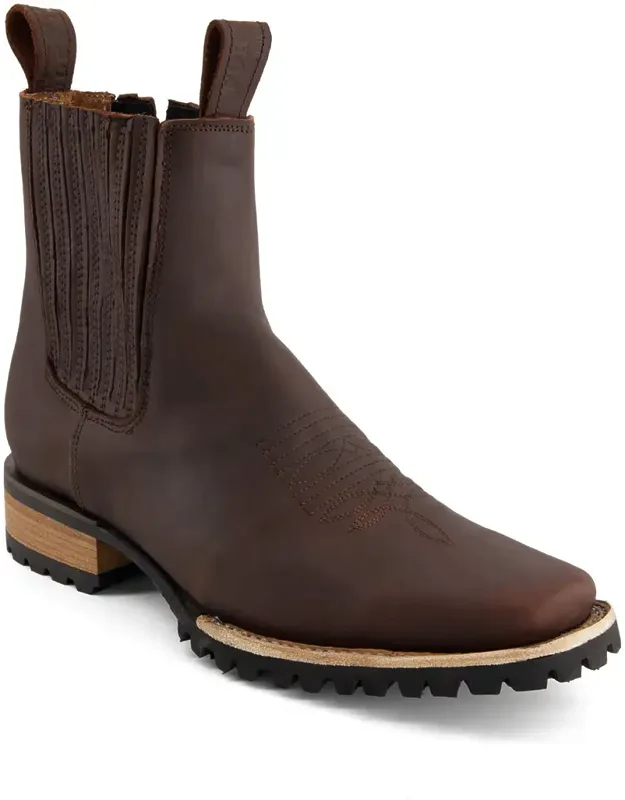 Leather Chelsea Boots With Side Zipper