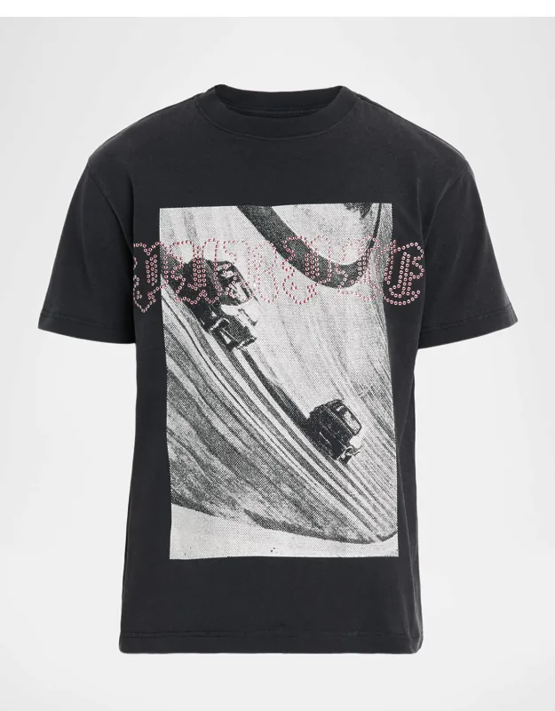Cotton Studded-logo Graphic T-shirt