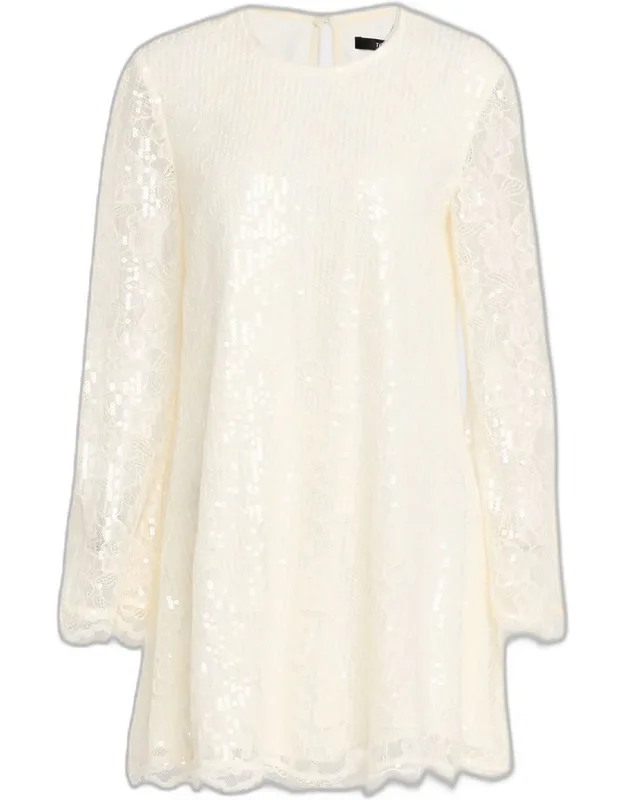 Sequined Lace Mini Dress