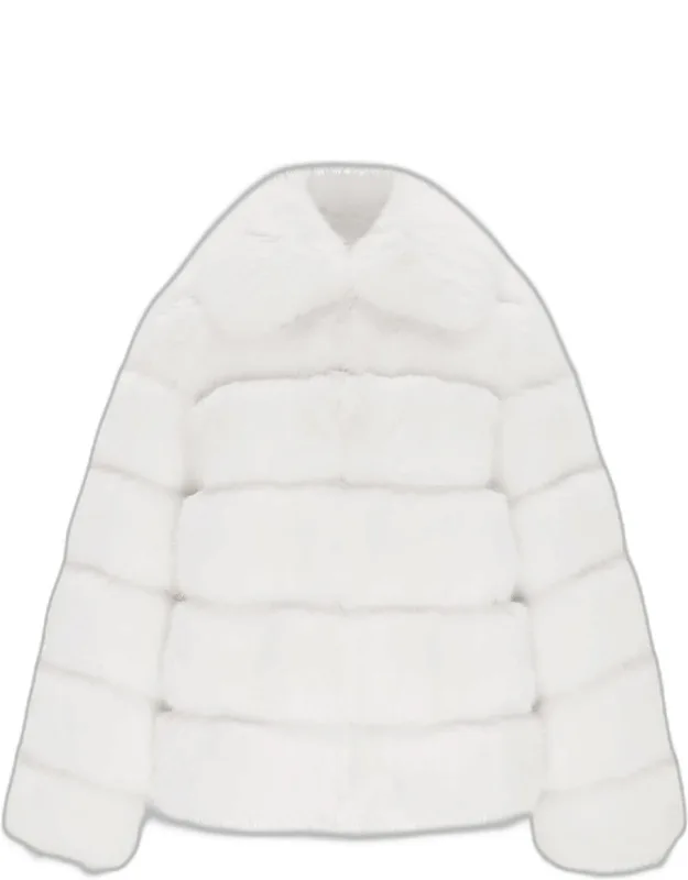 Quilted Faux Fox Coat