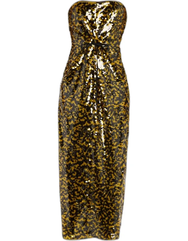 Cece Sequined Strapless Maxi Dress