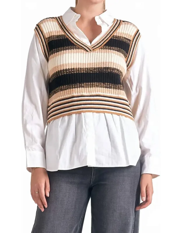 Sweater Vest Blouse