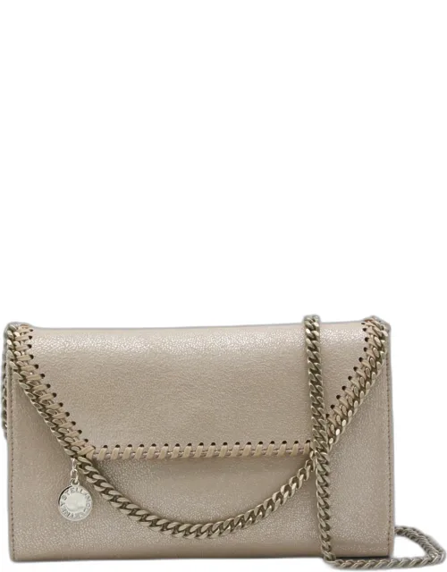 Gold Faux Leather Falabella Mini Crossbody Shoulder Bag