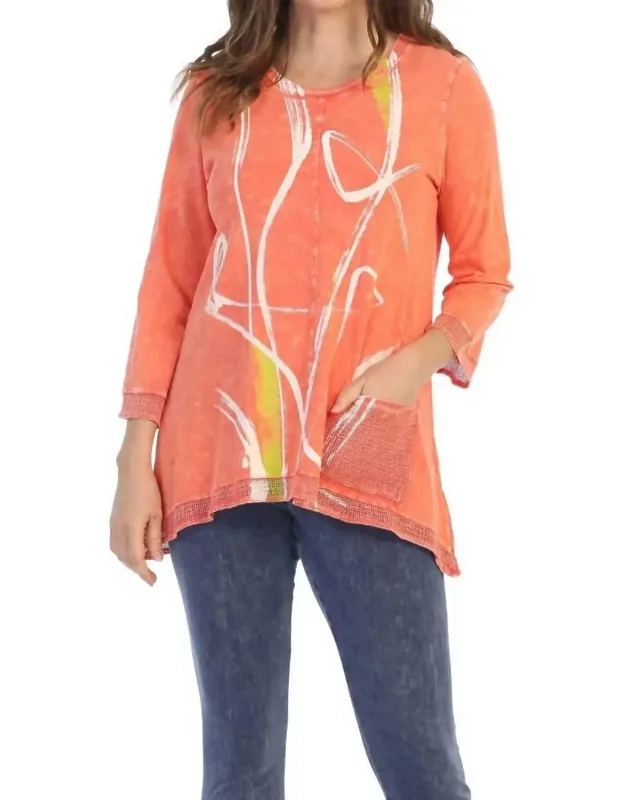 Willow Mineral Washed Mesh Contrast Top