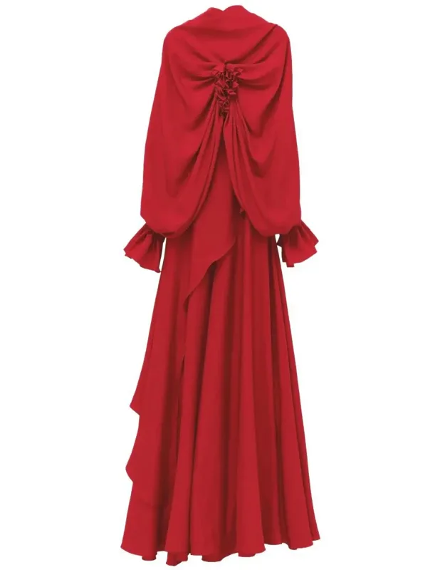 Draped Long Evening Dress