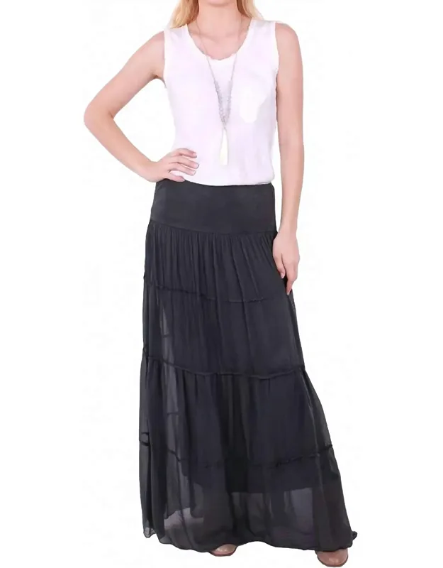 Long Tiered Maxi Skirt