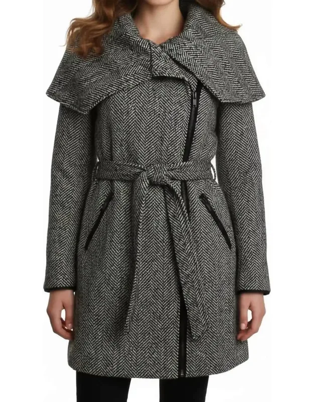 Asymmetrical Shawl Collar Coat