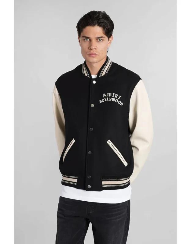 Bomber Jacket With Bomber Collar And Closure With Pressure Buttons
