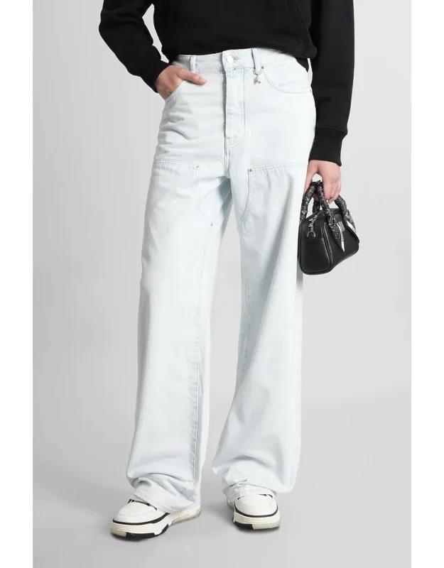 Jeans With Zip And Button Closure And Carpenter Style