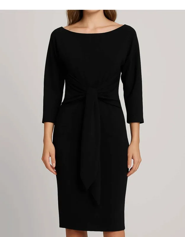 Slimming Waist Tie Sweater Dress
