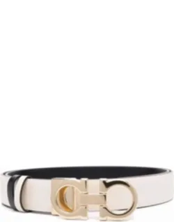Hammered Leather Reversible Gancini Belt