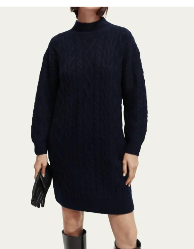 Cable-knit Sweater Mini Dress