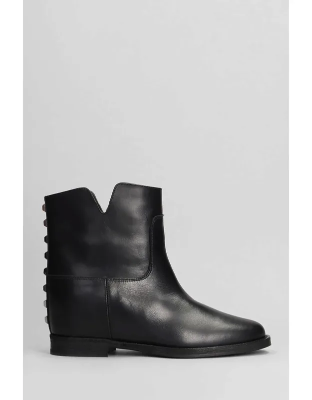 Ankle Boots Inside Wedge With Round Toe And 80mm Wedge
