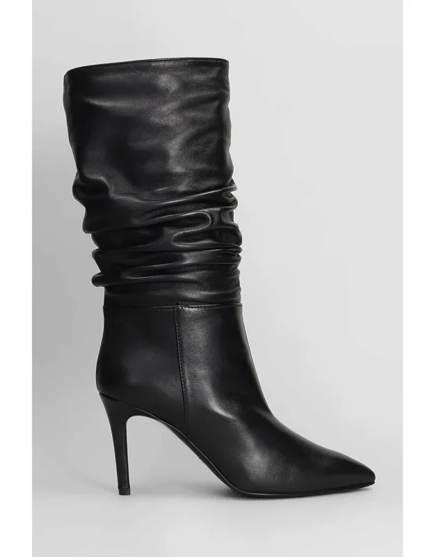 High Heels Boots With Pointed Toe And Slip On