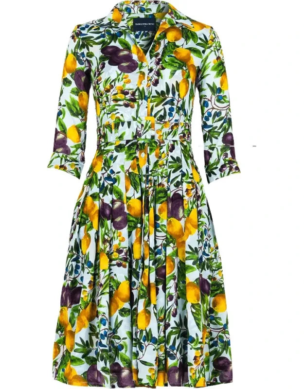 Tuscan Olive Lemon Long Dress