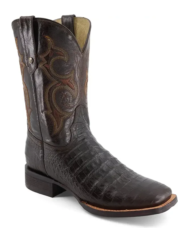 Croco Embossed Leather Cowboy Boots