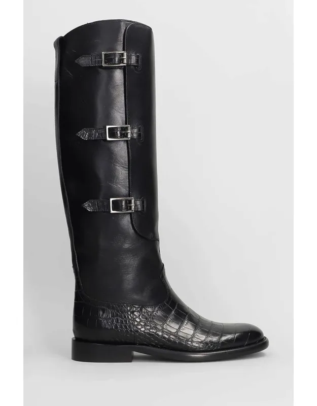 Montana Buckle Boot Low Heels
