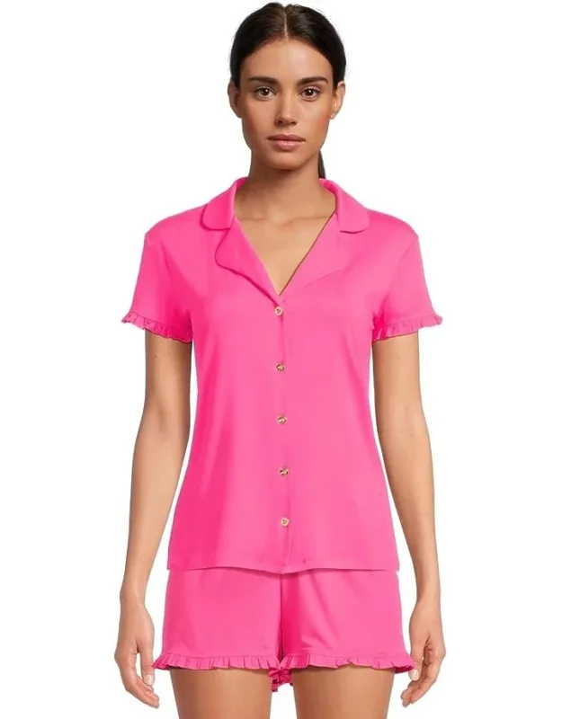 Ruffle Short Sleeve Pajama Top
