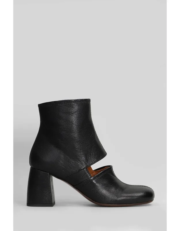 Sonli High Heels Ankle Boots With Block Heel And Side Zip Closure