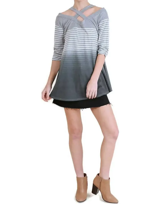 Washed Ombre Striped Tunic