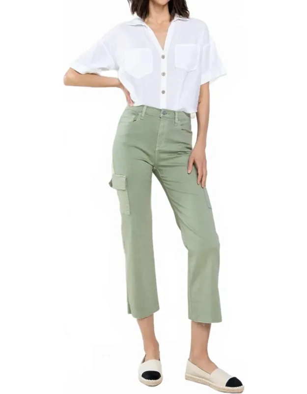 High Rise Crop Cargo Pants