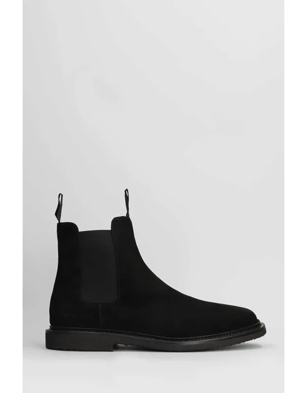 Chelsea Ankle Boots In Suede With Elastic Band And Pulltab