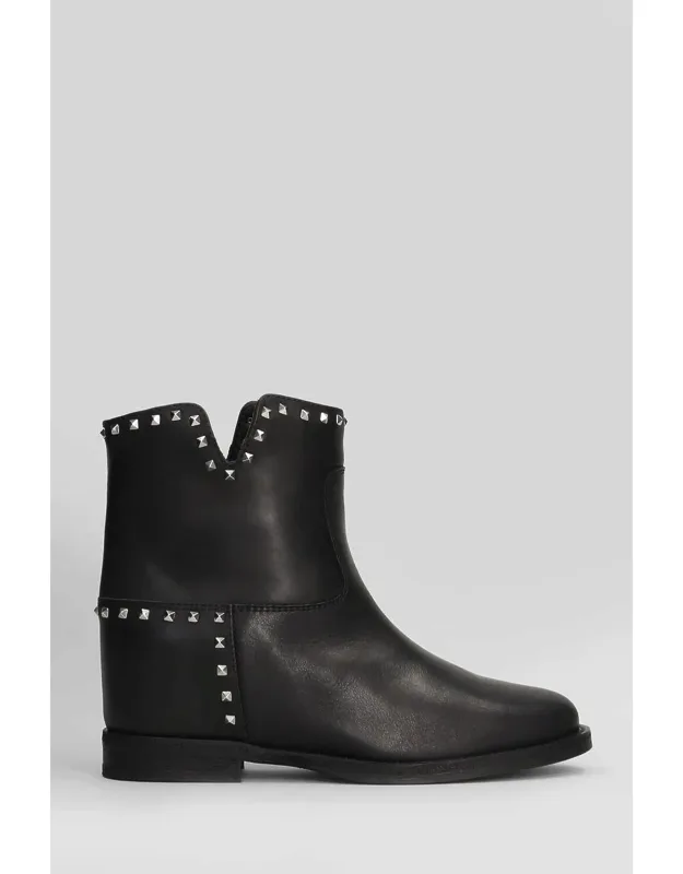 Ankle Boots Inside Wedge With Round Toe And Wedge 80 Mm