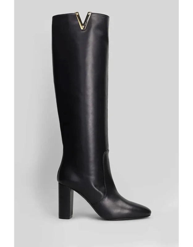 High Heels Boots With Round Toe And Slip On