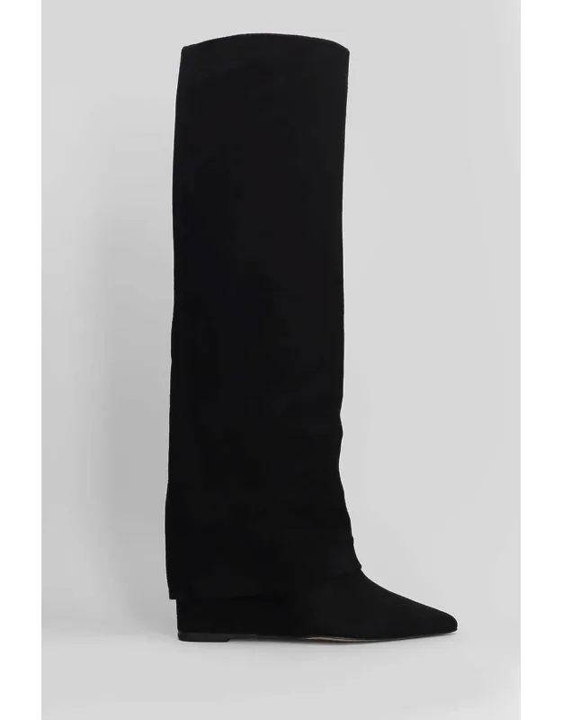 High Heels Boots With Pointed Toe And Leather Sole