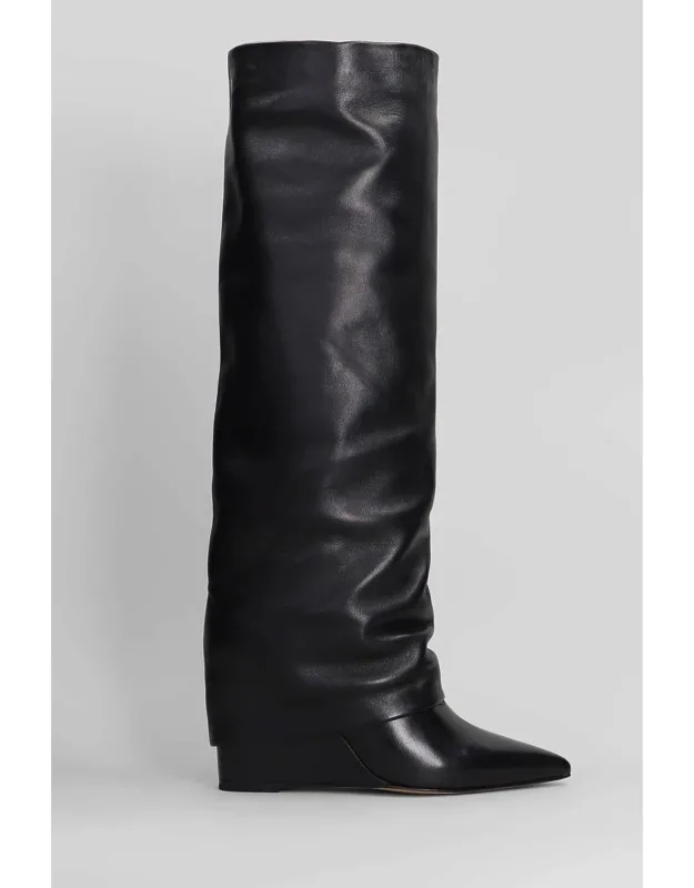 High Heels Boots With Pointed Toe And Slip On