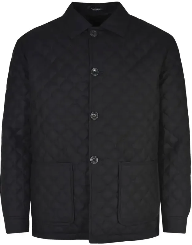 Coat With Quilted Wool Blend