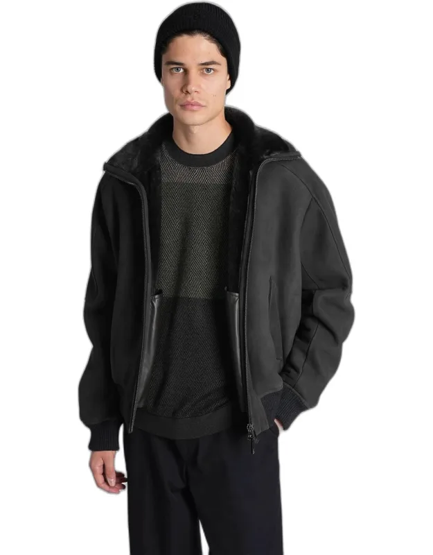 Jacket With High Collar And Double Zip Closure
