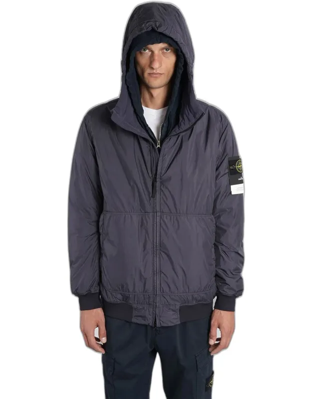 Casual Jacket With Hood And Zip Closure