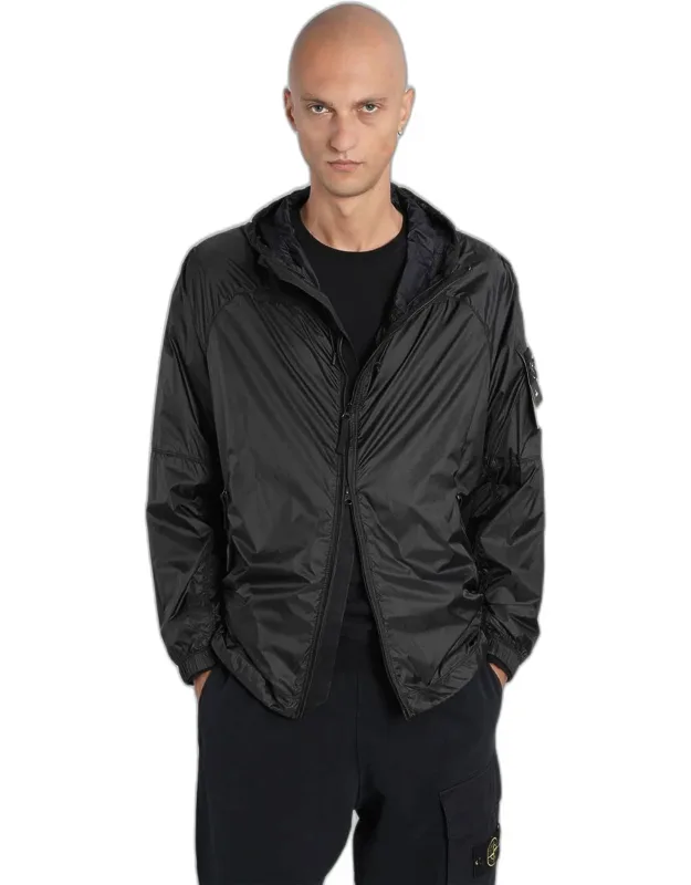 Casual Jacket With Hood And Double Zip Closure