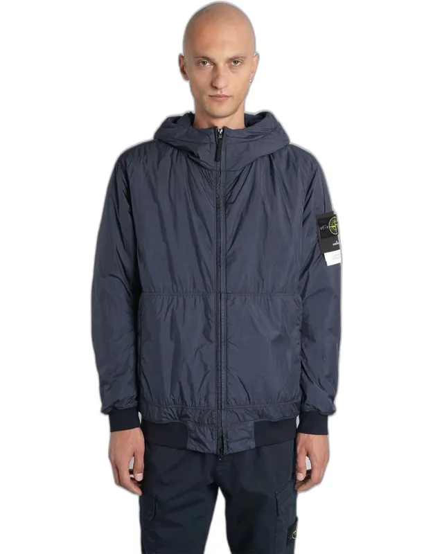 Casual Jacket With Hood And Zip Closure