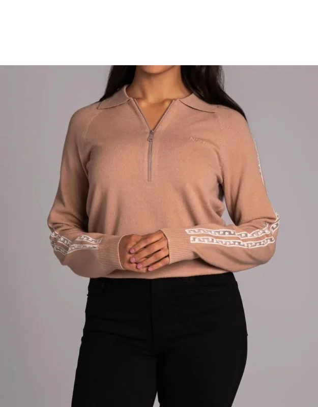 Half Zip Sweater With Lace