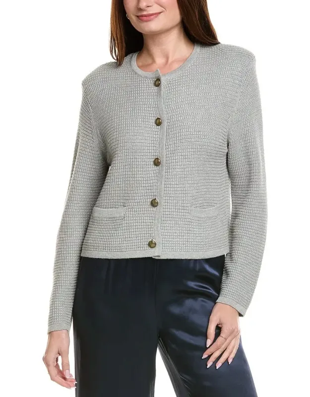 Textured Crop Cashmere-blend Jacket