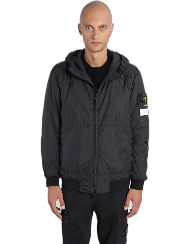 Casual Jacket With Hood And Zip Closure