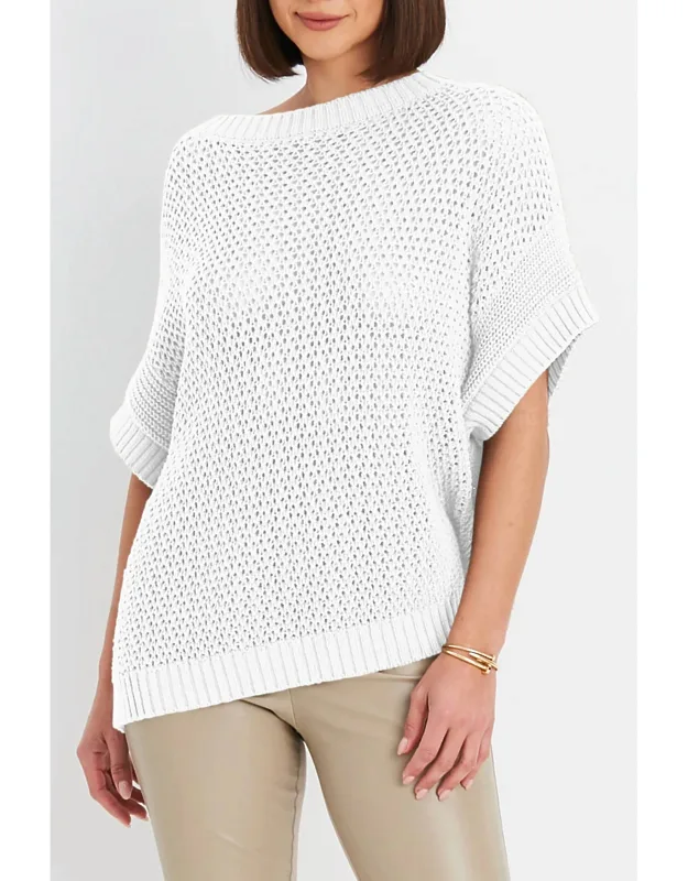 Pima Cotton Crochet Pullover Sweater