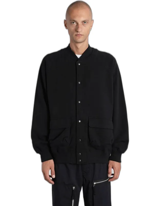 Casual Jacket With Bomber Collar And Pressure Button Closure