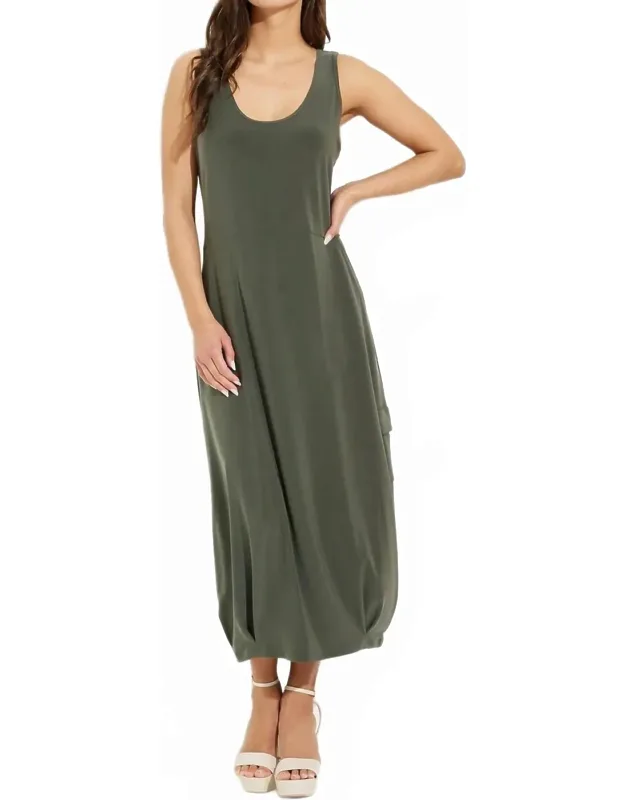 Pleated Hem Tank Dress