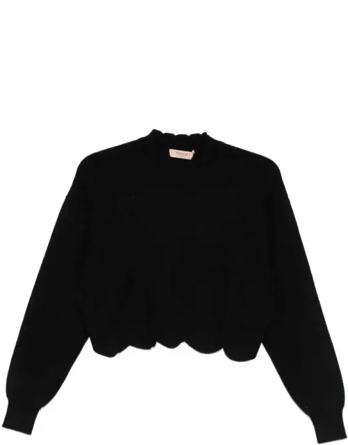 Twinset Sweater With Scalloped Hem And Round Neck