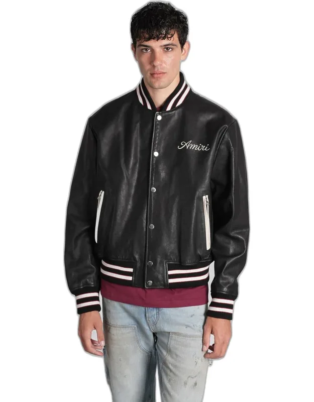 _bomber Jacket With Embroidered Logos And Zip Side Pockets_